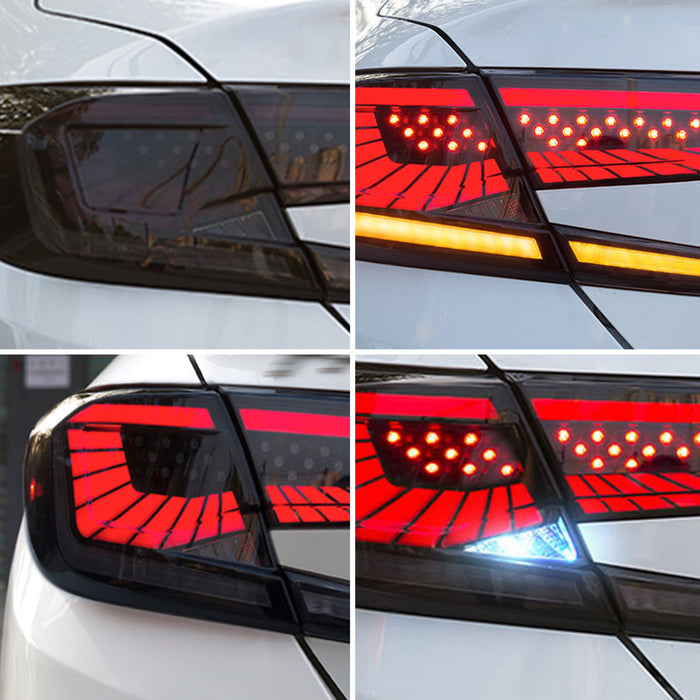VLAND LED Tail Lights For Honda Accord 10th Gen V3 ﻿﻿Space 2018-2021 with Amber Sequential Turn Signal