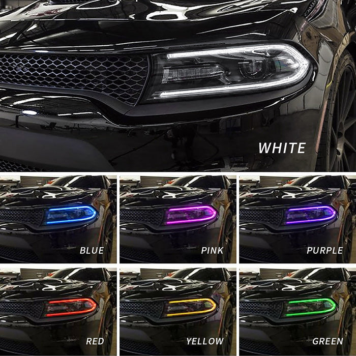 VLAND LED RGB DRL Headlights For Dodge Charger 2015-2021