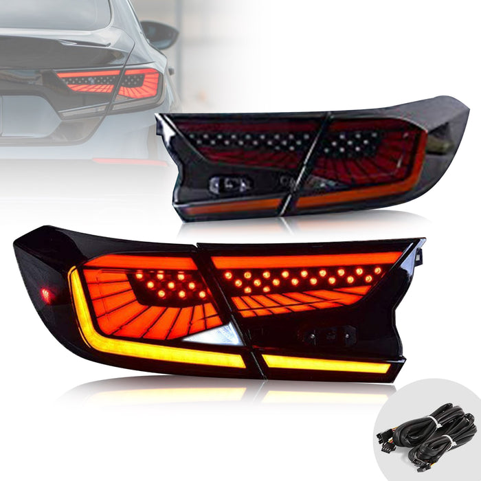 VLAND LED Tail Lights For Honda Accord 10th Gen V3 ﻿﻿Space 2018-2021 with Amber Sequential Turn Signal