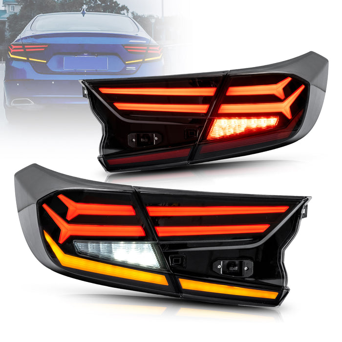 VLAND LED Tail lights For Honda Accord 2018-2021 10th Gen with Amber Sequential Turn Signal
