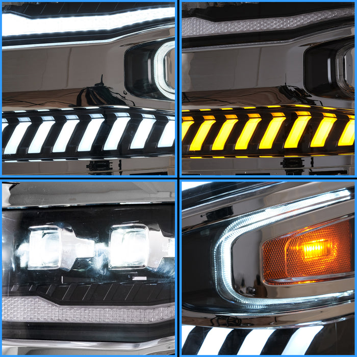 VLAND LED Head Lights For Chevrolet Silverado 1500 2500 3500 2016-2019 3rd Gen Facelift [DOT. SAE.]
