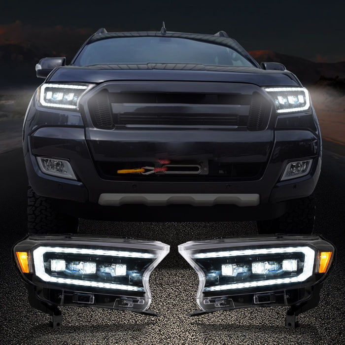 VLAND LED Matrix Projector Headlights For Ford Ranger (T6) Raptor & Wildtrak 2015-2021 [E-MARK, DOT]