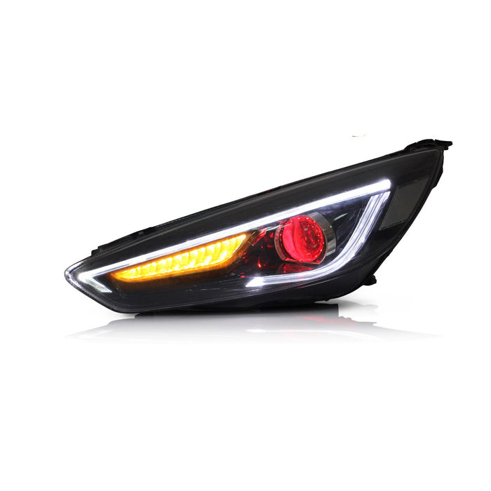 (Only Left / Right Side) VLAND LED Demon Eye Headlights For Ford Focus 2015-2017 With Sequential Indicators Turn Signals