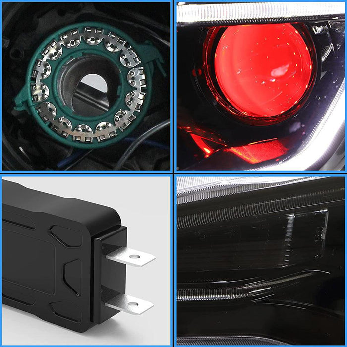 VLAND Demon Eye Headlights and D2S Bulbs For Mitsubishi Lancer GT EVO X 2008-2018.