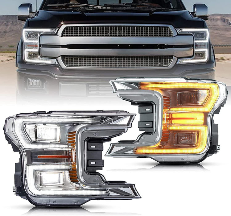 VLAND Full LED Headlights For Ford F150 13th Gen Pickup 2018 2019 2020 with DRL - VLAND VIP