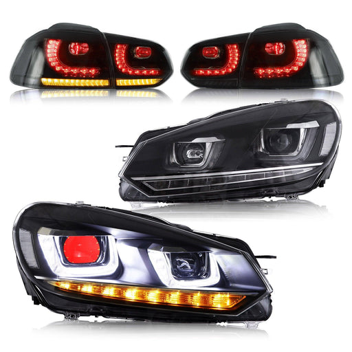 VLAND LED Demon Eye Headlights and Taillights Combo For Volkswagen Golf 6 MK6 2008-2013 - VLAND VIP