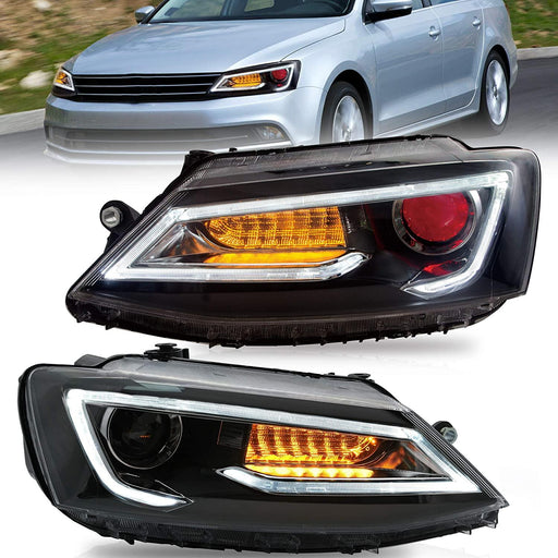 VLAND LED Headlights For Volkswagen Jetta MK6 2011-2018 with Sequential Dual Beam/Demon Eye - VLAND VIP