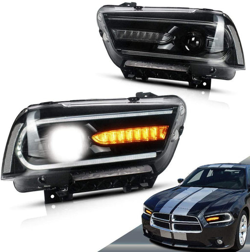 VLAND LED Projector Headlights For Dodge Charger 2011-2014 With Sequential Turn Signals - VLAND VIP