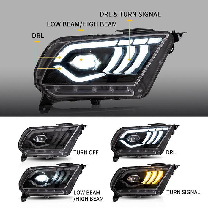 VLAND LED Projector Headlights For Ford Mustang 2010-2014 - VLAND VIP