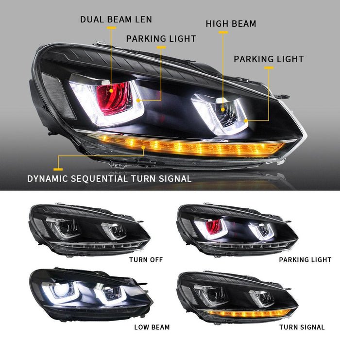 Headlights for Volkswagen Golf Mk6