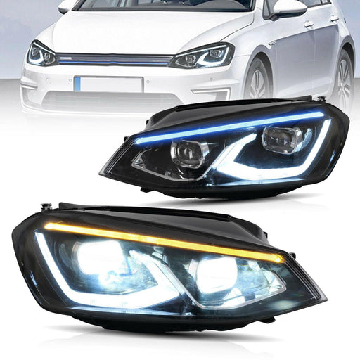 VLAND LED Projector Headlights For Volkswagen(VW) Golf MK7 2014-2017 With Sequential indicator Turn Signals (MK8 Style) - VLAND VIP