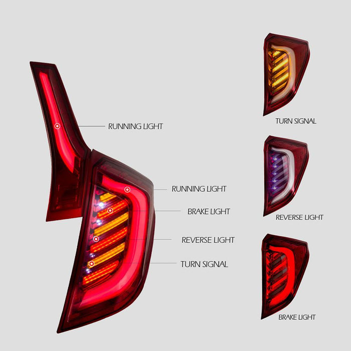 VLAND LED Rear Tail lights For Honda Fit / Jazz 3th Gen GK/GH/GP 2014-2020 - VLAND VIP