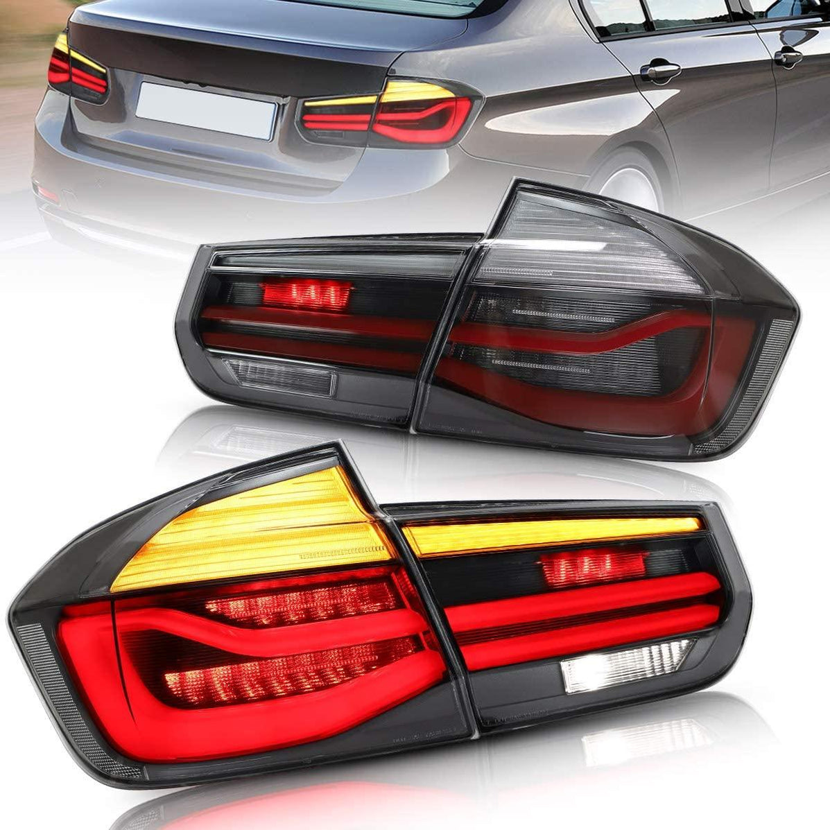 Amber LED Clear Bumper Side Marker Lights – For 2012-2015 BMW 3-Series (F30 F31)