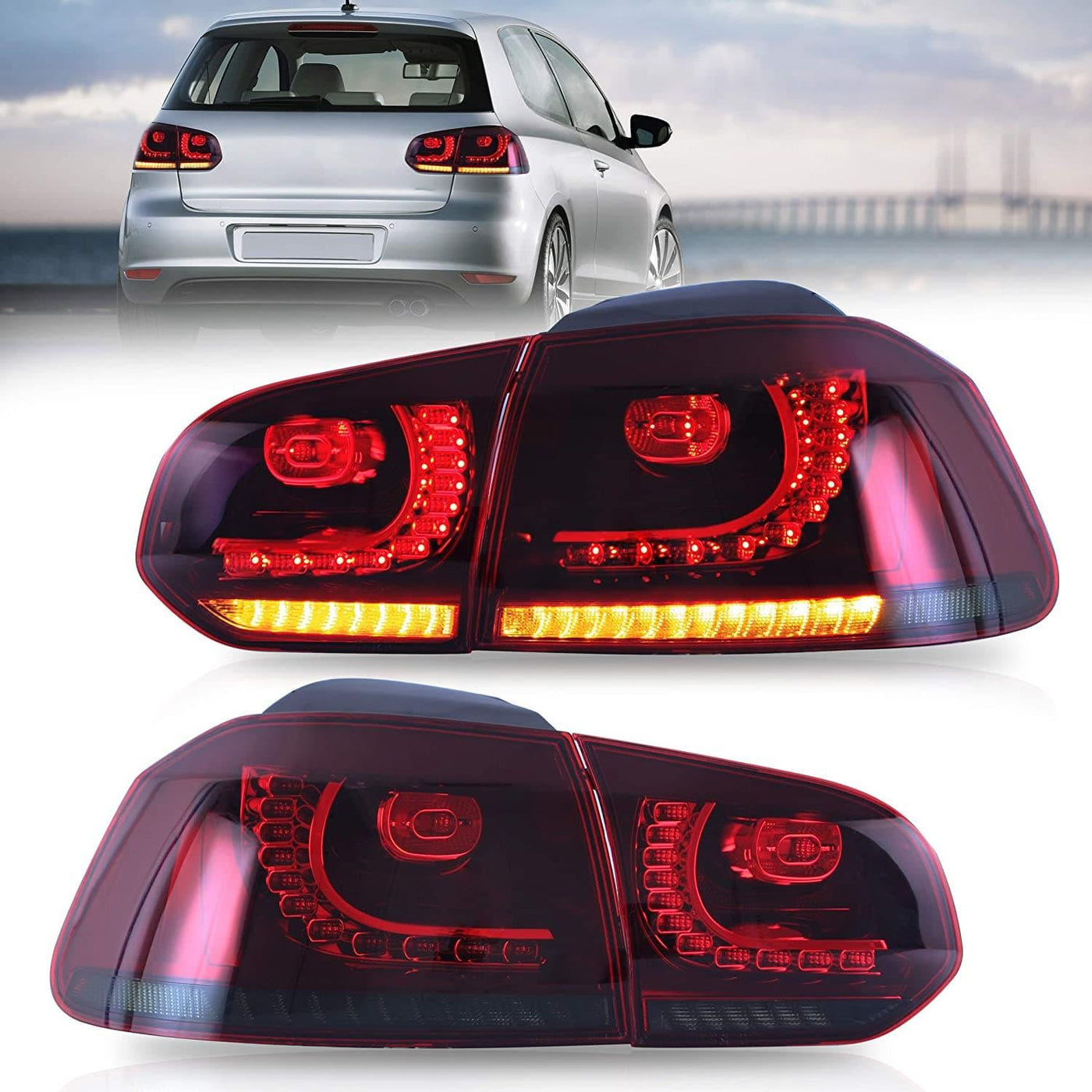 VLAND LED Tail lights For Volkswagen (VW) Golf 6 MK6 (TSI GTI R TDI GTD ...
